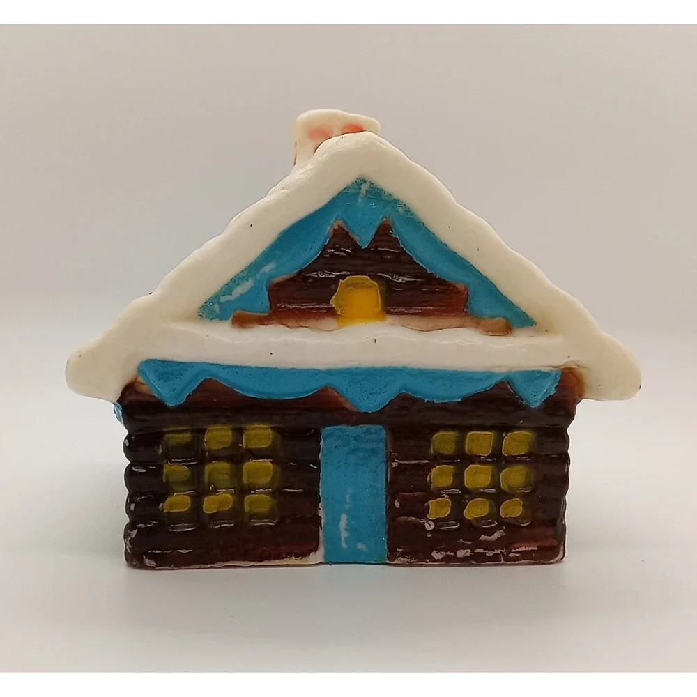 Vtg Christmas‎ Candle Swiss Chalet Fuller Bush Co. Unique Cabin Shaped Candle